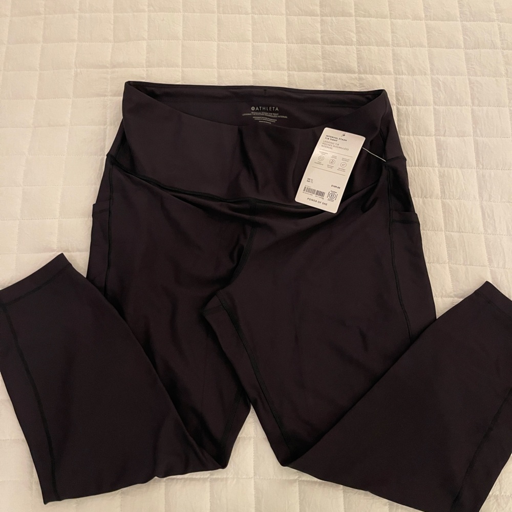 Athleta Dark Gray Interval Stash Leggings